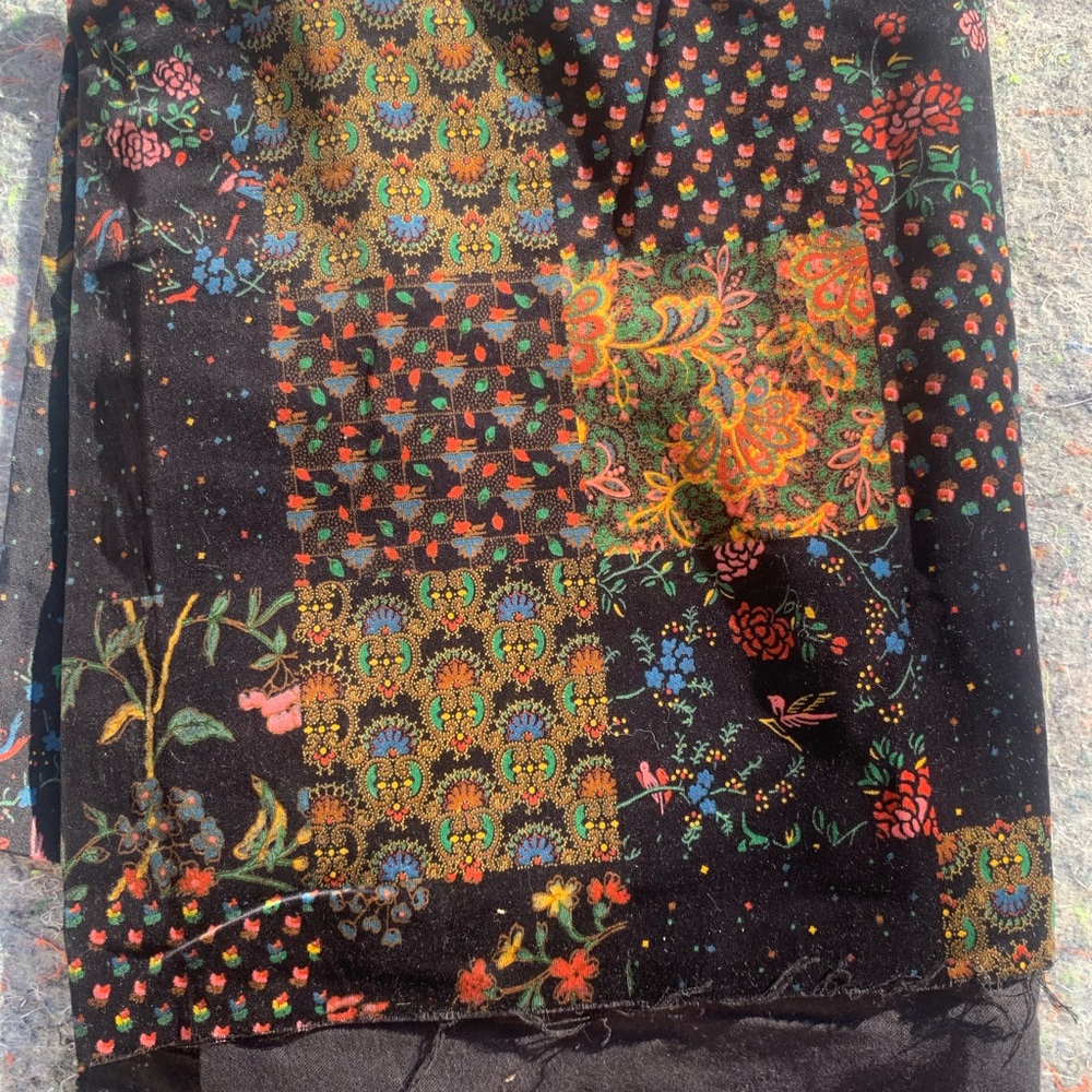 Still Available - Vintage 70s faux patchwork cotton fabric sewing - Picture 2 of 11